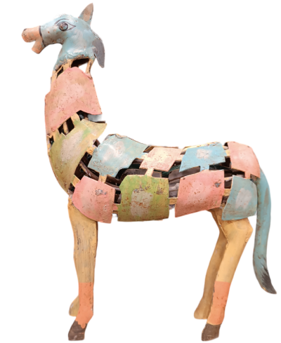 Διακοσμητικό άλογο από μέταλλο πολύχρωμο