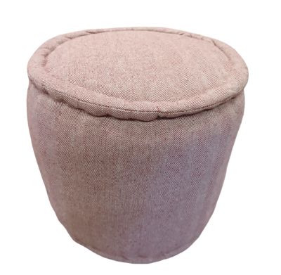Πουφ cotton ροζ εκρού ψαροκόκκαλο 