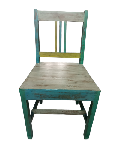 Καρέκλα από ανακυκλωμένο μασίφ ξύλο γαλάζια 