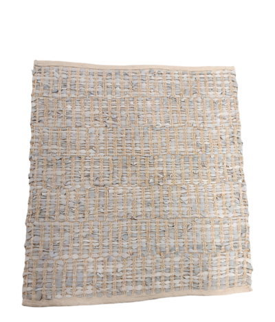 Χαλί 60Χ60 δέρμα-βαμβάκι γκρί του πάγου