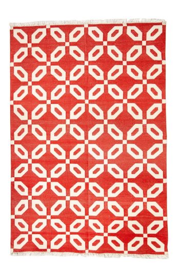 Χαλί χράμια κόκκινο 120Χ180 χειροποίητο cotton vintage