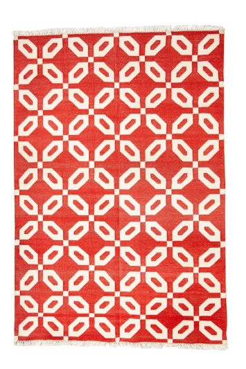 Χαλί χράμι κόκκινο 120Χ180 χειροποίητο cotton vintage