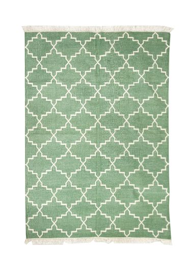 Χαλί χράμια πράσινο 120Χ180 χειροποίητο cotton vintage