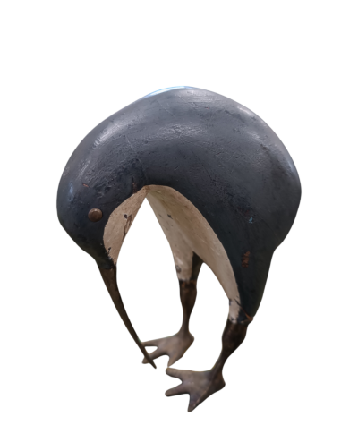 Πιγκουίνος από μέταλλο και ξύλο σε γκρι χρώμα