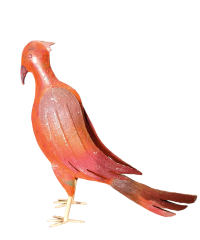 Διακοσμητικός μεταλλικός παπαγάλος σε κόκκινο χρώμα
