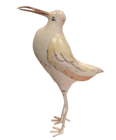 Διακοσμητικό μεταλλικό πουλί σε μπεζ χρώμα