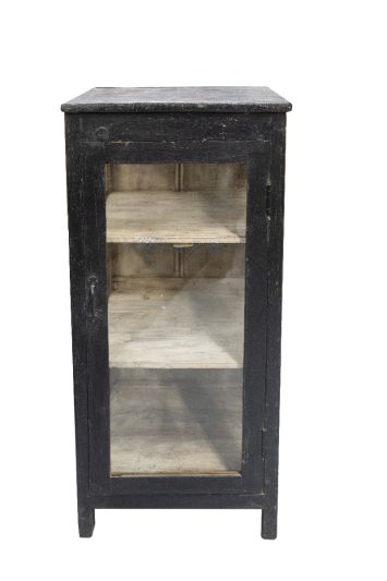 Βιτρινάκι teak σε μαύρο χρώμα