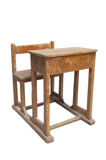 Παιδικό θρανίο από ξύλο Teak σε καφέ χρώμα