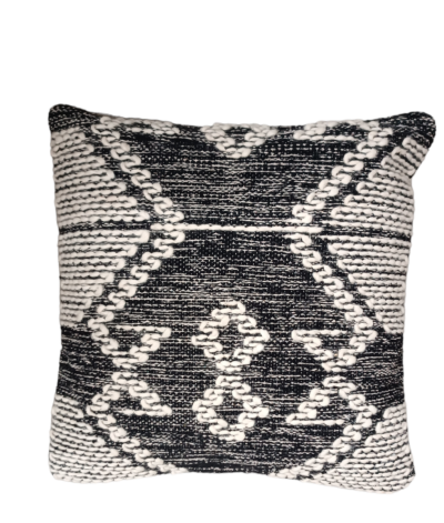 Διακοσμητικό μαξιλάρι 50x50 μαύρο boho με γεωμετρικά σχέδια (με γέμισμα)