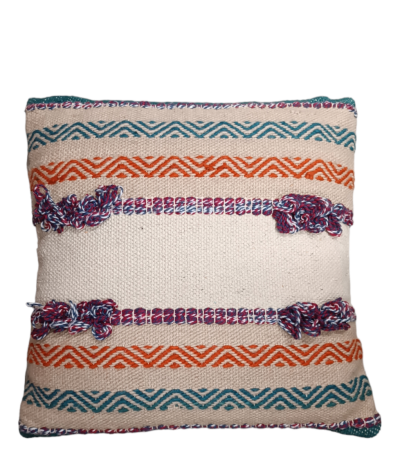 Διακοσμητικό μαξιλάρι 50x50  boho διαφορές χρωματιστές ρίγες  (με γέμισμα)