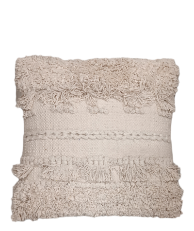Διακοσμητικό μαξιλάρι 40x40 boho μπεζ (με γέμισμα)