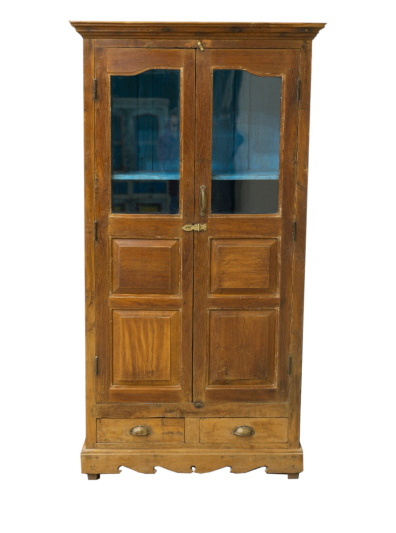 Βιτρίνα από ξύλο teak σε καφέ-μπλε χρώμα