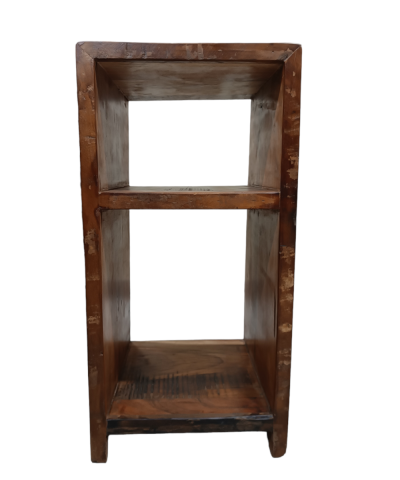 Κομοδίνο-2 ράφια cube natural finish