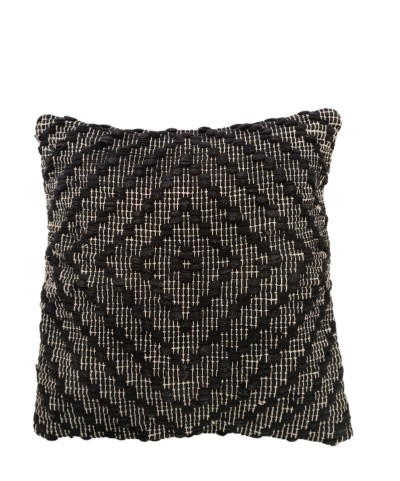 Διακοσμητικό μαξιλάρι 50x50 boho λευκό-μαύρο (με γέμισμα)