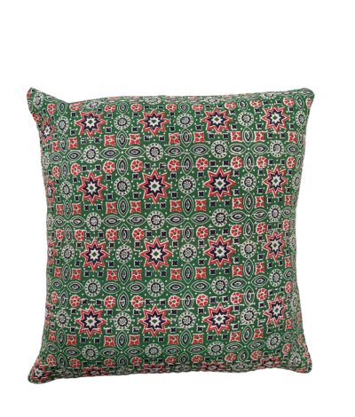 Διακοσμητικό χειροποίητο μαξιλάρι kantha 40x40 πράσινο (με γέμιση)