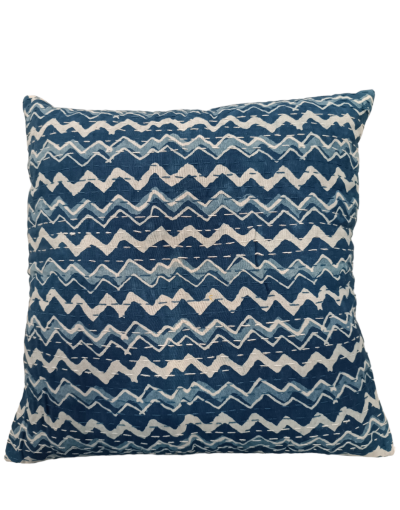 Διακοσμητικό μαξιλάρι Kantha 40x40 μπλε (με γέμιση)