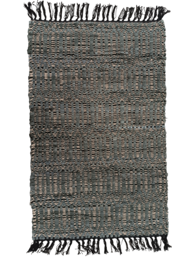 Χαλί 60Χ90 Cotton Leather grey με κρόσια