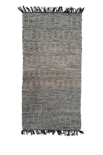 Χαλί 70Χ150 Cotton Leather grey με κρόσια