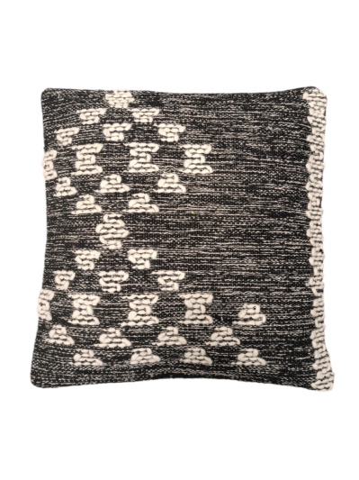 Διακοσμητικό μαξιλάρι 50x50 μαύρο boho με σχέδια (με γέμισμα)