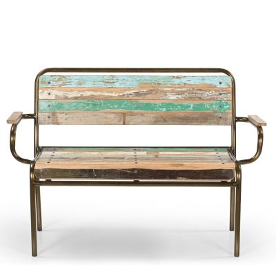 Παγκάκι από μέταλλο και ξύλο colormix 120x46x85