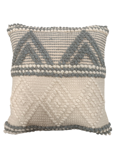 Διακοσμητικό μαξιλάρι 50x50 boho λευκό-γκρι (με γέμισμα)