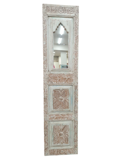 Καθρέπτης με ανάγλυφα σχέδια με white finish 1