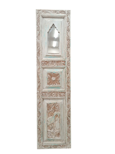 Καθρέπτης με ανάγλυφα σχέδια με white finish 2
