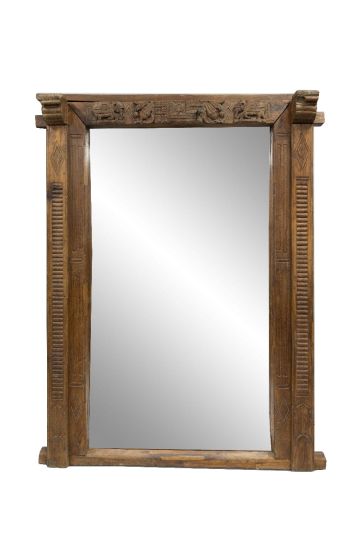 Καθρέπτης από μασίφ ξύλο teak σκαλιστός 210x140x27