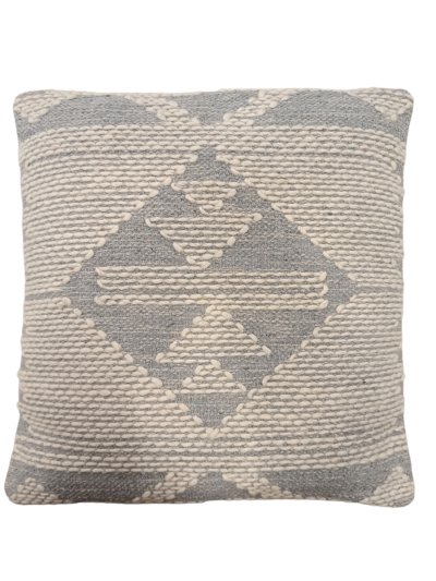 Διακοσμητικό μαξιλάρι 50x50 γκρι-λευκό boho (με γέμισμα)