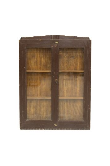 Βιτρινάκι κρεμαστό από ξύλο teak σε καφέ χρώμα