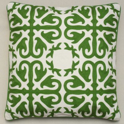Διακοσμητικό μαξιλάρι 50Χ50 πράσινο με άσπρο 100% βαμβακι (με γέμιση)