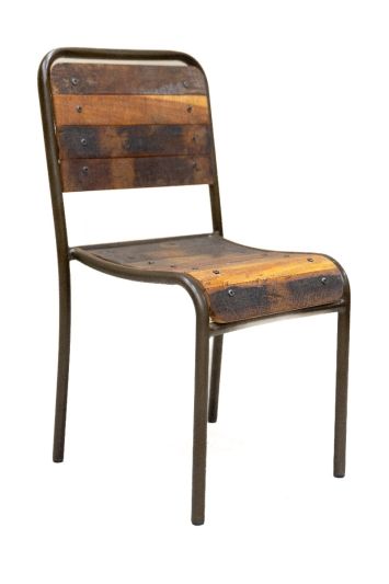 Καρέκλα από ανακυκλωμένο ξύλο και μέταλλο φυσικό χρώμα