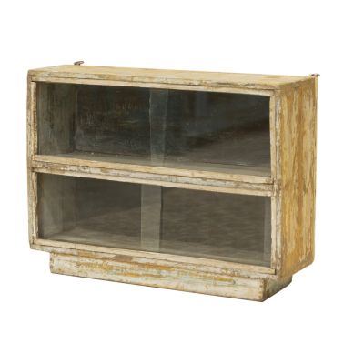 Βιτρινάκι από ξύλο teak  white finish (κρεμαστό)