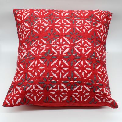 Διακοσμητικό μαξιλάρι Kantha 40x40 κόκκινο  (με γέμιση)