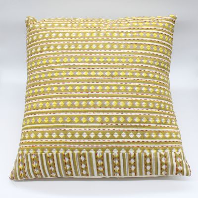 Διακοσμητικό μαξιλάρι Kantha 40x40 κίτρινο πουά  (με γέμιση)