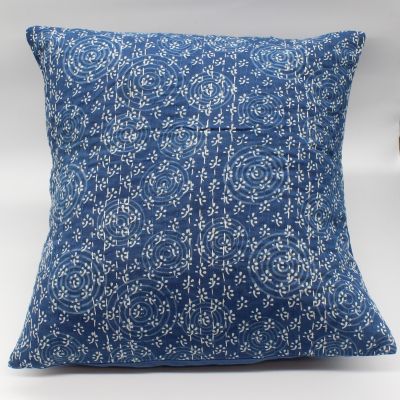 Διακοσμητικό μαξιλάρι Kantha 40x40 μπλε (με γέμιση)