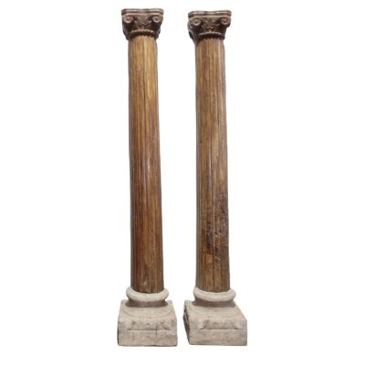 Ξύλινη κολώνα teak 235Υ σέτ των δύο