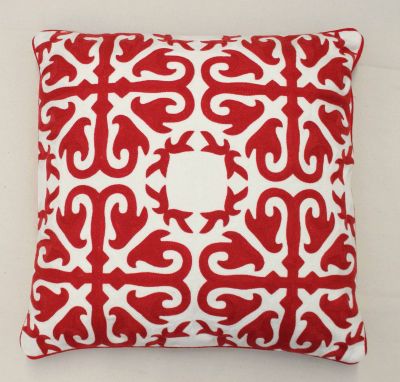 Διακοσμητικό μαξιλάρι 50Χ50 κόκκινο-άσπρο 100% βαμβάκι (με γέμιση)